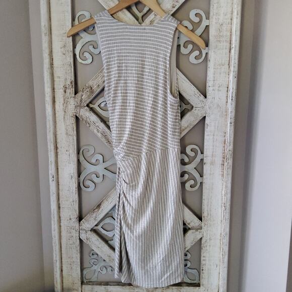 Bailey 44 Women's Sleeveless Faux Wrap Surplice Tiva Mini Dress in Linen & White - Picture 12 of 15